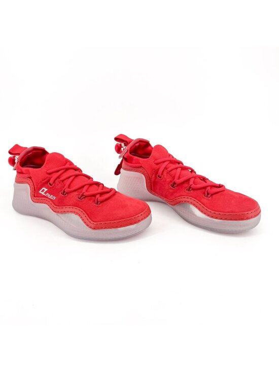 Christian Louboutin Shoes - Louboutin Arpoador Drawstring Sock Sneaker Red Suede Size 40 US 10 Women Low Top